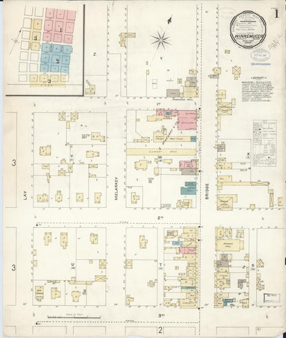 Sanborn Fire Insurance Map from Winnemucca, Humboldt County, Nevada (1897), Sheet #0001 - Complete Map Set gallery image, historic Sanborn map, vintage wall art, Nevada Nevada