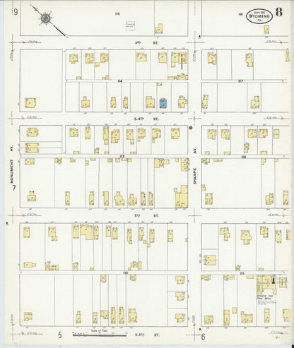 Sanborn Fire Insurance Map from Wyoming, Luzerne County, Pennsylvania (1911), Sheet #0008 - Complete Map Set gallery image, historic Sanborn map, vintage wall art, Wyoming Wyoming
