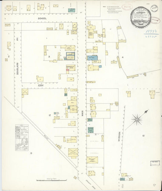 Sanborn Fire Insurance Map from Gardnerville, Douglas County, Nevada. (1899) – Historic Sanborn Fire Insurance Map Print