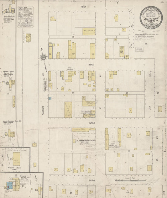 Sanborn Fire Insurance Map from Antelope, Sheridan County, Montana (1920), Sheet #0001 - Historic Sanborn Fire Insurance Map Print, vintage old map wall art, antique decor, genealogy gift, Montana Montana map