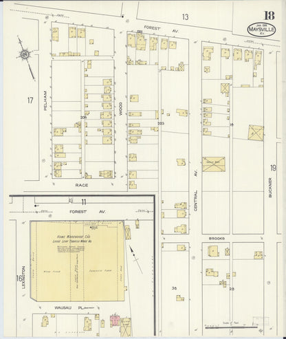 Sanborn Fire Insurance Map from Maysville, Mason County, Kentucky (1914), Sheet #0018 - Complete Map Set gallery image, historic Sanborn map, vintage wall art, Kentucky Kentucky