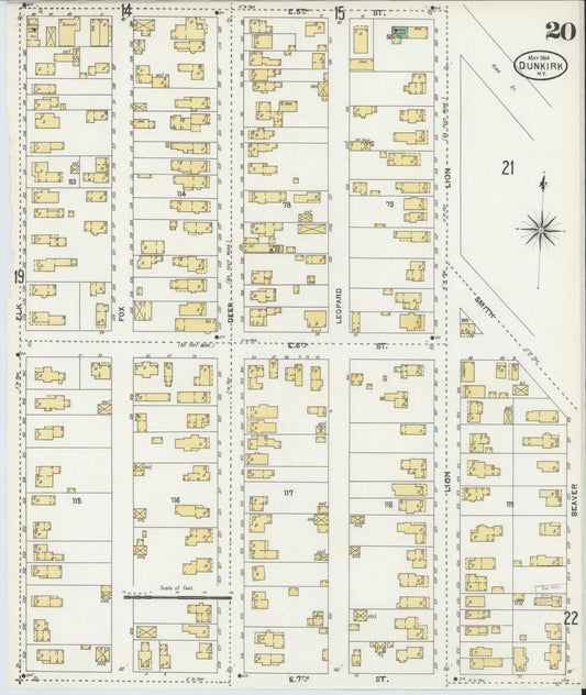 Sanborn Fire Insurance Map from Dunkirk, Chautauqua County, New York (1904), Sheet #0020 - Historic Sanborn Fire Insurance Map Print, vintage old map wall art, antique decor, genealogy gift, New York New York map