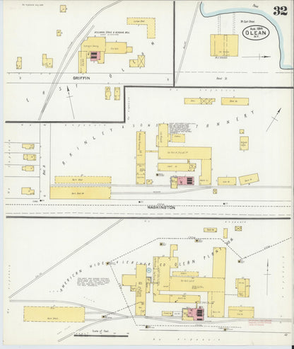 Sanborn Fire Insurance Map from Olean, Cattaraugus County, New York (1904), Sheet #0032 - Complete Map Set gallery image, historic Sanborn map, vintage wall art, New York New York