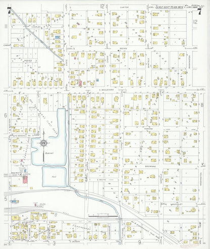 Sanborn Fire Insurance Map from Marion, Williamson County, Illinois (1937), Sheet #0007 - Complete Map Set gallery image, historic Sanborn map, vintage wall art, Illinois Illinois