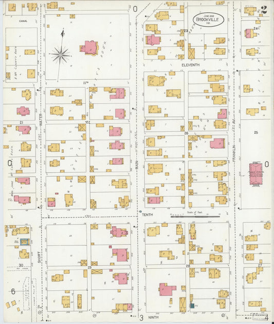 Sanborn Fire Insurance Map from Brookville, Franklin County, Indiana (1906), Sheet #0002 - Historic Sanborn Fire Insurance Map Print, vintage old map wall art, antique decor, genealogy gift, Indiana Indiana map