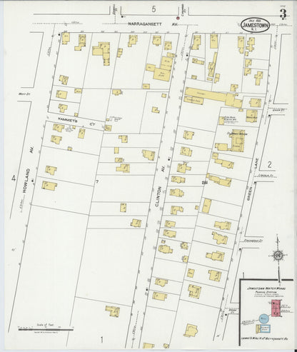 Sanborn Fire Insurance Map from Jamestown, Newport County, Rhode Island (1921), Sheet #0003 - Complete Map Set gallery image, historic Sanborn map, vintage wall art, Rhode Island Rhode Island