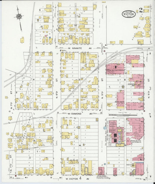 Sanborn Fire Insurance Map from Victor, Teller County, Colorado (1919), Sheet #0002 - Historic Sanborn Fire Insurance Map Print, vintage old map wall art, antique decor, genealogy gift, Colorado Colorado map