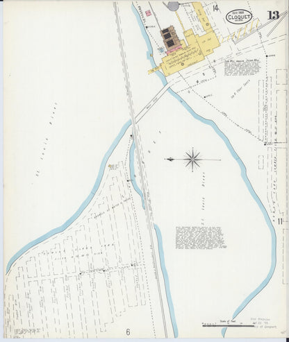 Sanborn Fire Insurance Map from Cloquet, Carlton County, Minnesota (1905), Sheet #0013 - Complete Map Set gallery image, historic Sanborn map, vintage wall art, Minnesota Minnesota