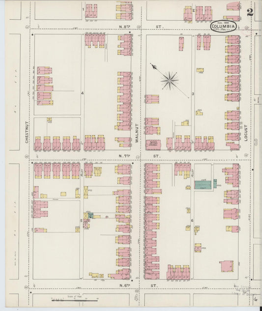 Sanborn Fire Insurance Map from Columbia, Lancaster County, Pennsylvania (1894), Sheet #0002 - Historic Sanborn Fire Insurance Map Print, vintage old map wall art, antique decor, genealogy gift, Pennsylvania Pennsylvania map