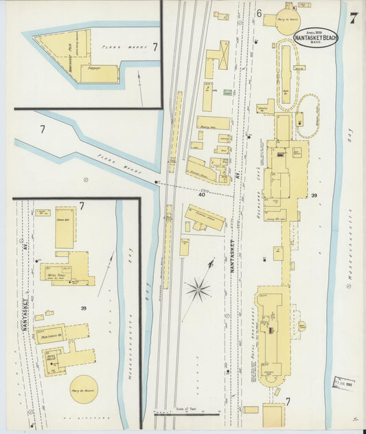Sanborn Fire Insurance Map from Nantasket Beach, Plymouth County, Massachusetts (1898), Sheet #0007 - Historic Sanborn Fire Insurance Map Print, vintage old map wall art, antique decor, genealogy gift, Massachusetts Massachusetts map