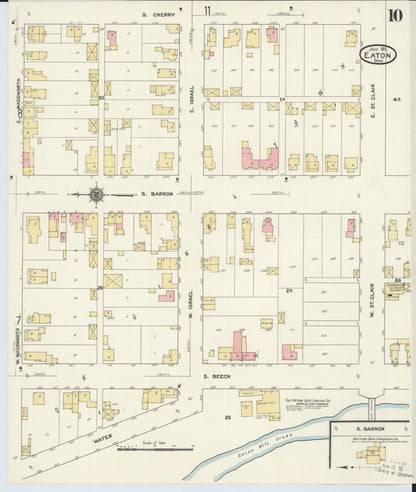 Sanborn Fire Insurance Map from Eaton, Preble County, Ohio (1911), Sheet #0010 - Historic Sanborn Fire Insurance Map Print, vintage old map wall art, antique decor, genealogy gift, Ohio Ohio map