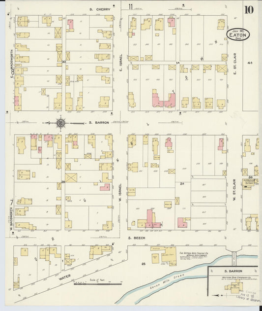 Sanborn Fire Insurance Map from Eaton, Preble County, Ohio (1911), Sheet #0010 - Historic Sanborn Fire Insurance Map Print, vintage old map wall art, antique decor, genealogy gift, Ohio Ohio map
