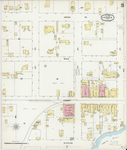 Sanborn Fire Insurance Map from Orange, Orange County, Texas (1896), Sheet #0003 - Complete Map Set gallery image, historic Sanborn map, vintage wall art, Texas Texas