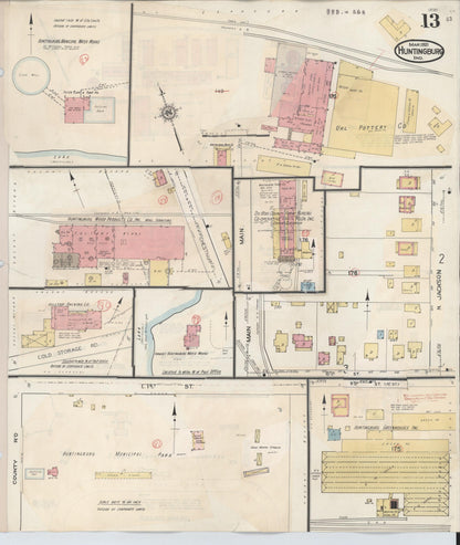 Sanborn Fire Insurance Map from Huntingburg, Dubois County, Indiana (1949), Sheet #0013 - Complete Map Set gallery image, historic Sanborn map, vintage wall art, Indiana Indiana