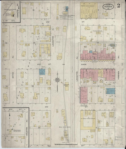 Sanborn Fire Insurance Map from Adrian, Bates County, Missouri (1914), Sheet #0002 - Complete Map Set gallery image, historic Sanborn map, vintage wall art, Missouri Missouri