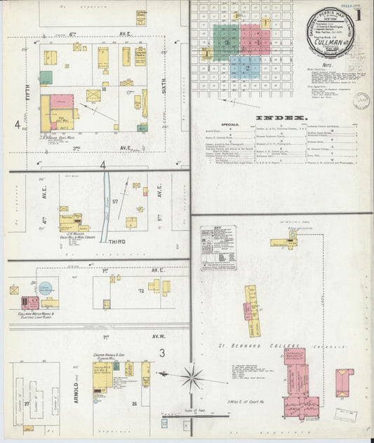 Sanborn Fire Insurance Map from Cullman, Cullman County, Alabama (1900), Sheet #0001 - Complete Map Set gallery image, historic Sanborn map, vintage wall art, Alabama Alabama