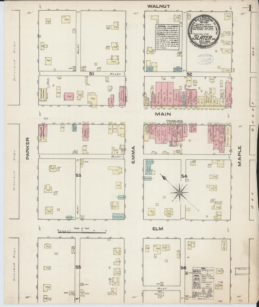 Sanborn Fire Insurance Map from Slater, Saline County, Missouri (1883), Sheet #0001 - Complete Map Set gallery image, historic Sanborn map, vintage wall art, Missouri Missouri