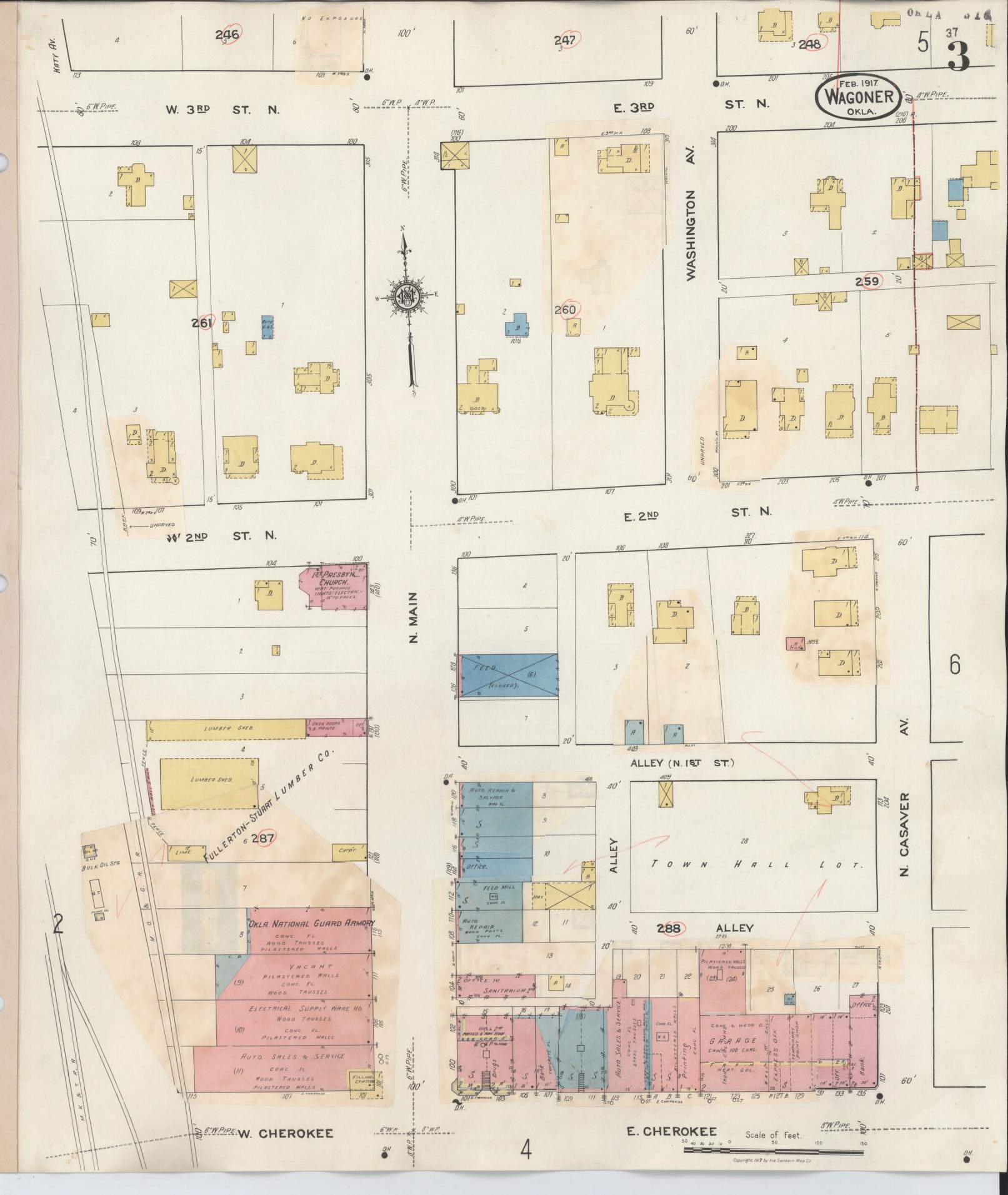 Sanborn Fire Insurance Map from Wagoner, Wagoner County, Oklahoma (1932), Sheet #0003 - Complete Map Set gallery image, historic Sanborn map, vintage wall art, Oklahoma Oklahoma