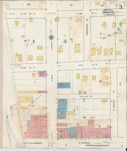 Sanborn Fire Insurance Map from Wagoner, Wagoner County, Oklahoma (1932), Sheet #0003 - Complete Map Set gallery image, historic Sanborn map, vintage wall art, Oklahoma Oklahoma