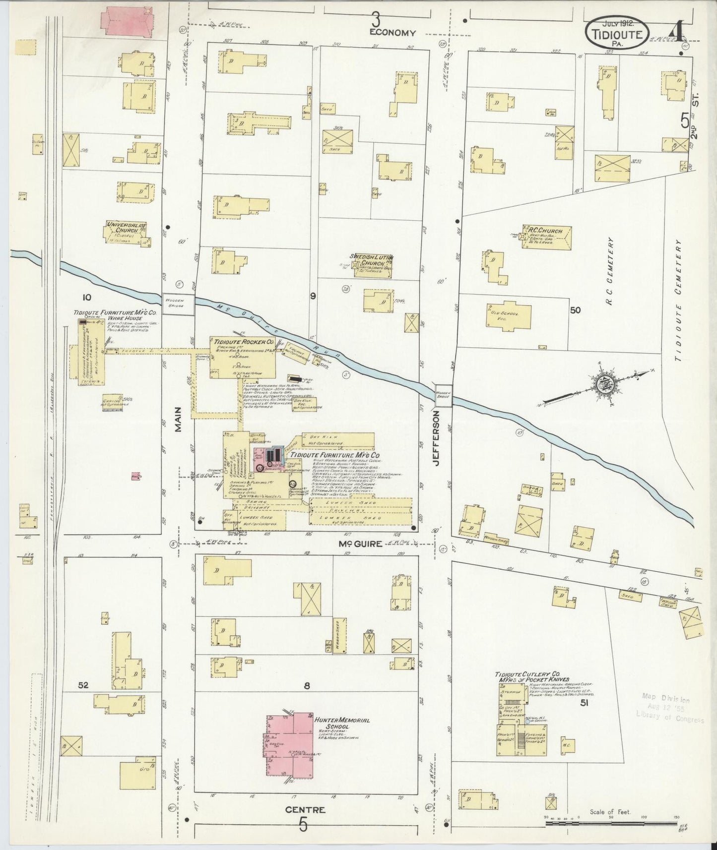 Sanborn Fire Insurance Map from Tidioute, Warren County, Pennsylvania (1912), Sheet #0004 - Complete Map Set gallery image, historic Sanborn map, vintage wall art, Pennsylvania Pennsylvania