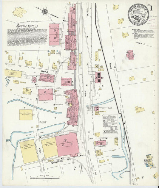 Sanborn Fire Insurance Map from Helmetta, Middlesex County, New Jersey. (1910) – Historic Sanborn Fire Insurance Map Print