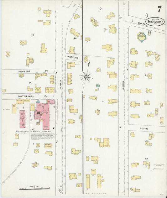Sanborn Fire Insurance Map from Sherburne, Chenango County, New York (1906), Sheet #0007 - Historic Sanborn Fire Insurance Map Print, vintage old map wall art, antique decor, genealogy gift, New York New York map