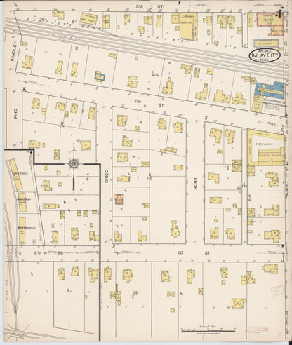 Sanborn Fire Insurance Map from Imlay City, Lapeer County, Michigan (1922), Sheet #0004 - Complete Map Set gallery image, historic Sanborn map, vintage wall art, Michigan Michigan
