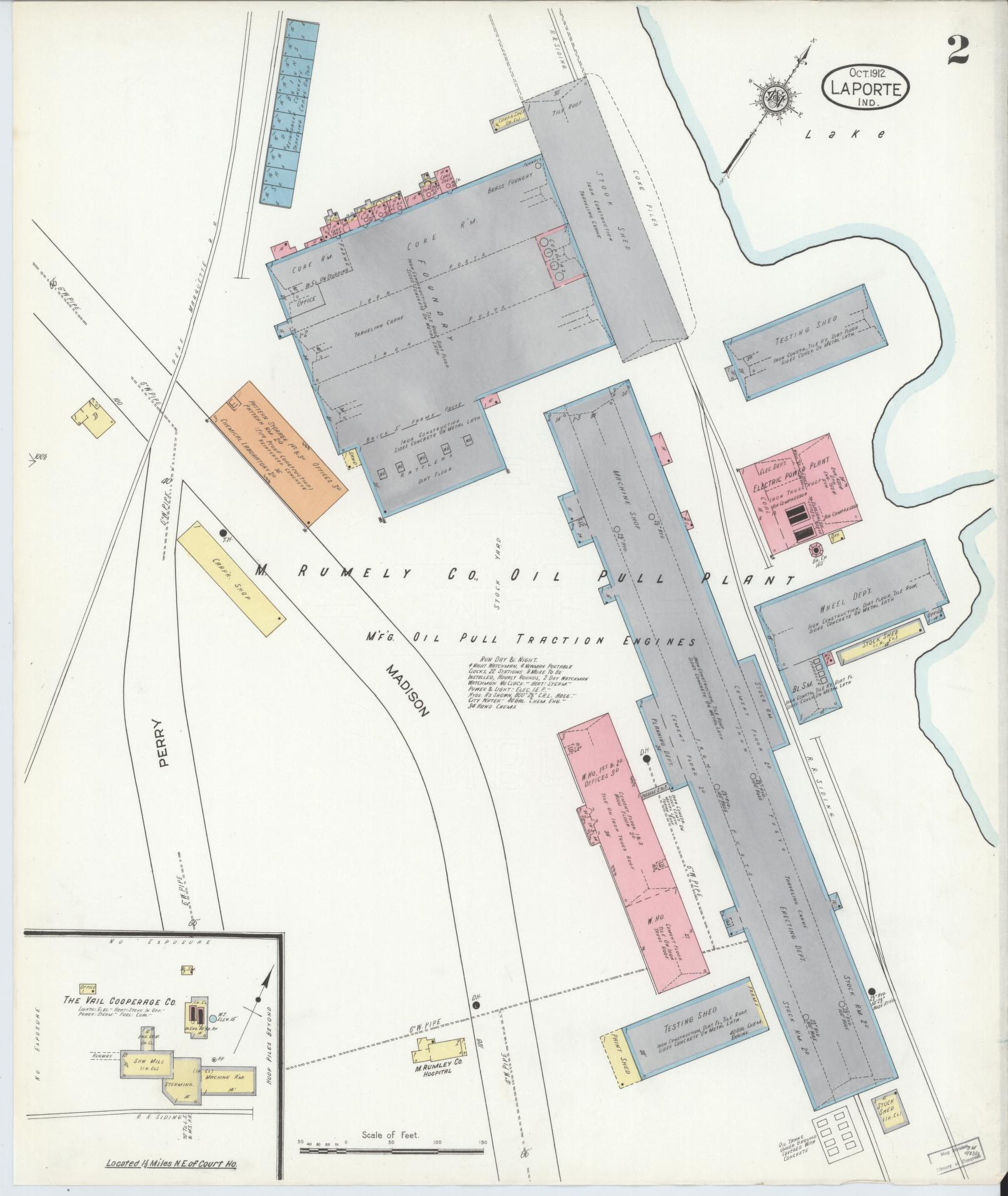 Sanborn Fire Insurance Map from La Porte, La Porte County, Indiana (1912), Sheet #0002 - Complete Map Set gallery image, historic Sanborn map, vintage wall art, Indiana Indiana