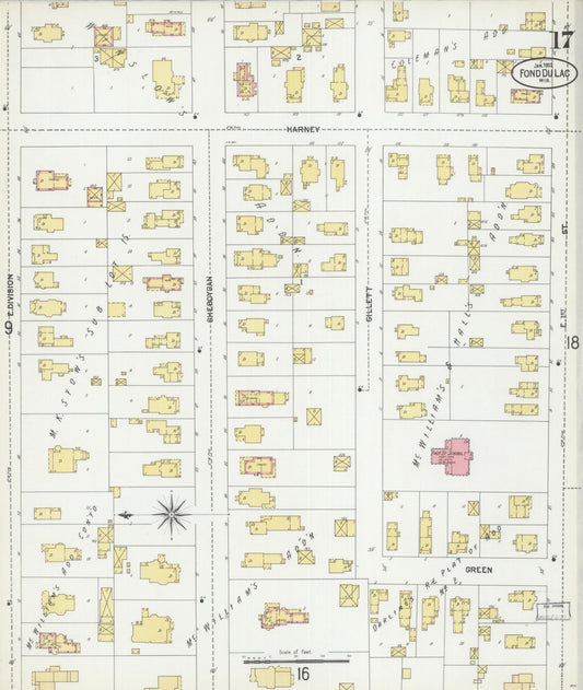 Sanborn Fire Insurance Map from Fond du Lac, Fond du Lac County, Wisconsin (1902), Sheet #0017 - Historic Sanborn Fire Insurance Map Print, vintage old map wall art, antique decor, genealogy gift, Wisconsin Wisconsin map