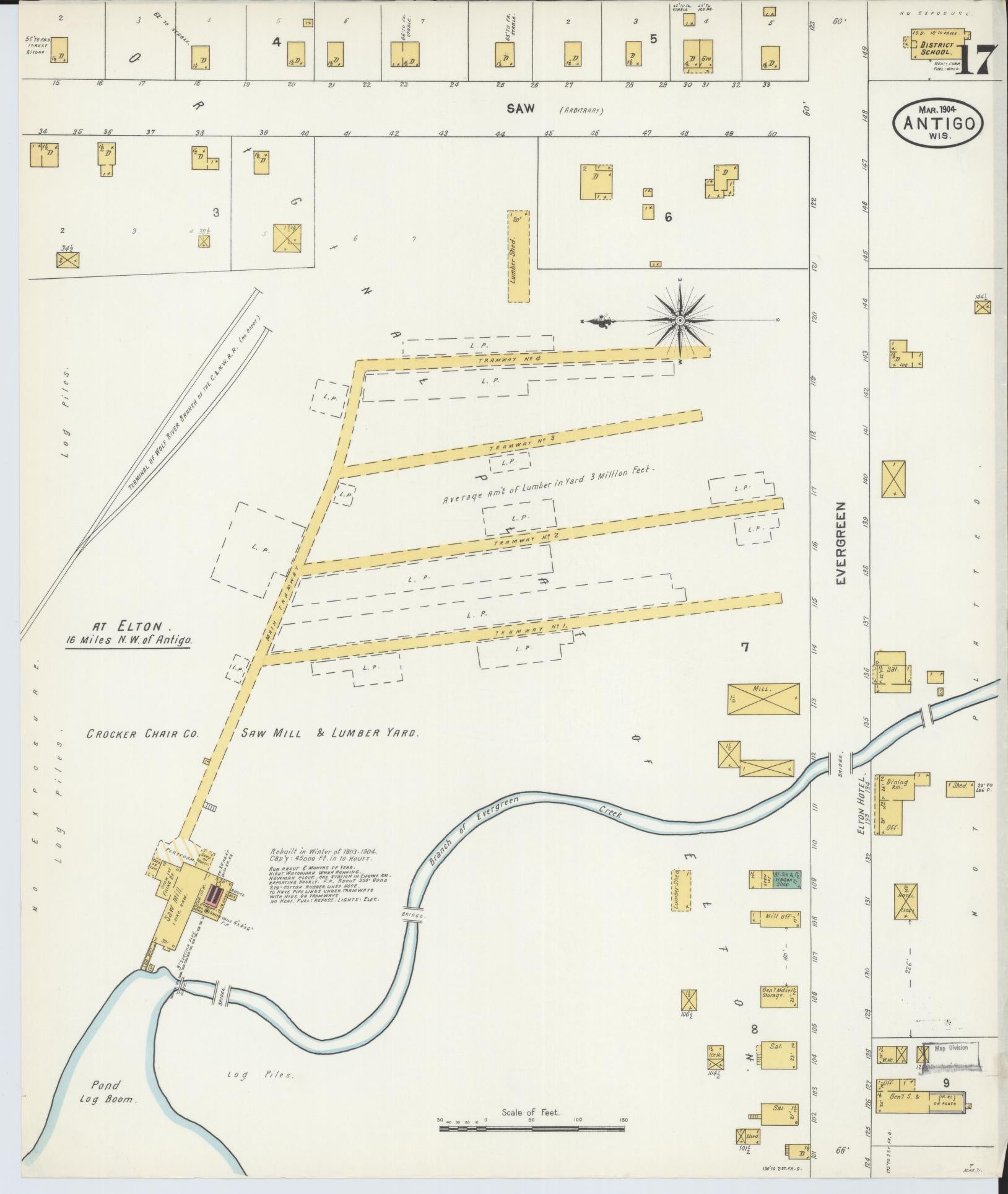 Sanborn Fire Insurance Map from Antigo, Langlade County, Wisconsin (1904), Sheet #0017 - Complete Map Set gallery image, historic Sanborn map, vintage wall art, Wisconsin Wisconsin