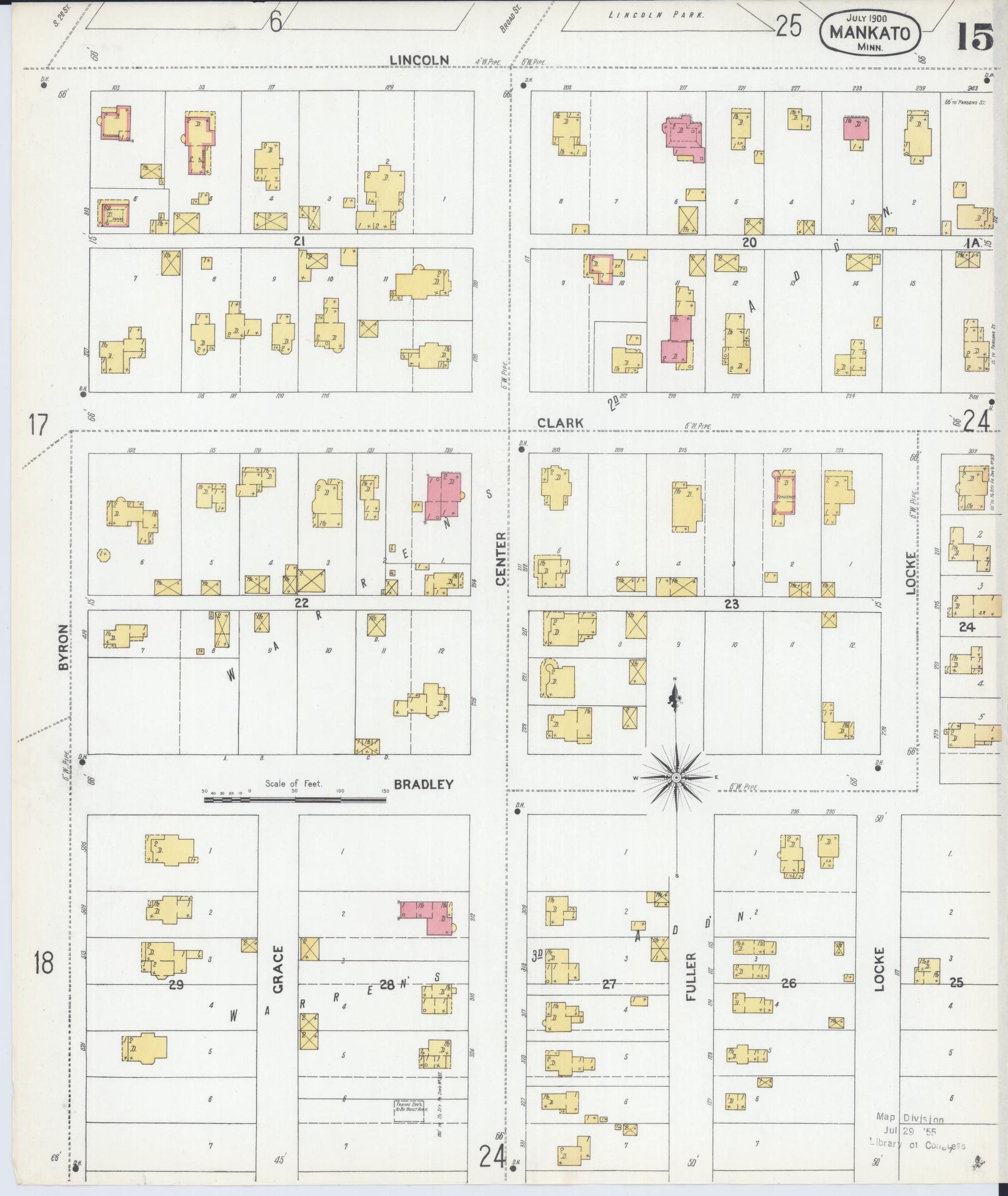 Sanborn Fire Insurance Map from Mankato, Blue Earth County, Minnesota (1900), Sheet #0015 - Complete Map Set gallery image, historic Sanborn map, vintage wall art, Minnesota Minnesota