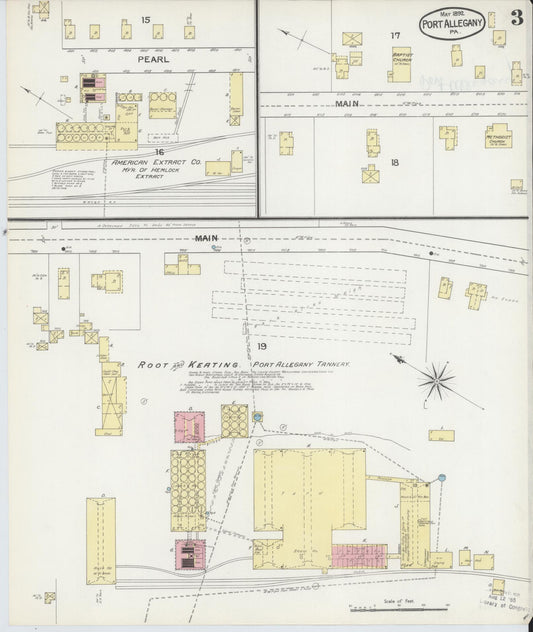 Sanborn Fire Insurance Map from Port Allegany, McKean County, Pennsylvania (1892), Sheet #0003 - Historic Sanborn Fire Insurance Map Print, vintage old map wall art, antique decor, genealogy gift, Pennsylvania Pennsylvania map