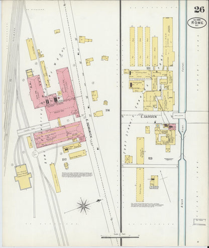 Sanborn Fire Insurance Map from Rome, Oneida County, New York (1899), Sheet #0026 - Complete Map Set gallery image, historic Sanborn map, vintage wall art, New York New York