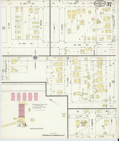 Sanborn Fire Insurance Map from Pine Bluff, Jefferson County, Arkansas (1913), Sheet #0037 - Complete Map Set gallery image, historic Sanborn map, vintage wall art, Arkansas Arkansas
