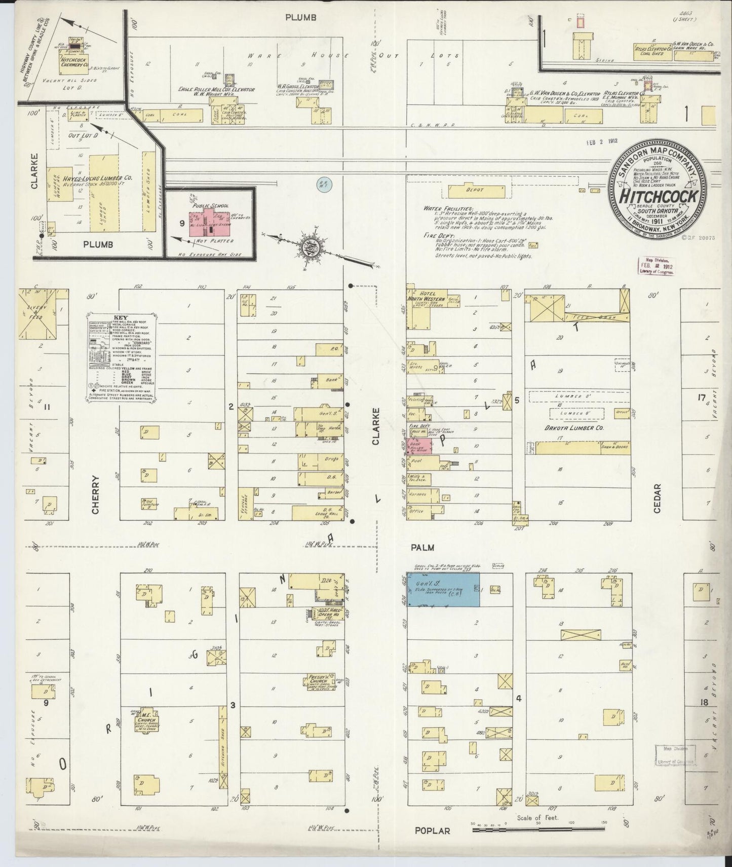 Sanborn Fire Insurance Map from Hitchcock, Beadle County, South Dakota. (1911) – Historic Sanborn Fire Insurance Map Print
