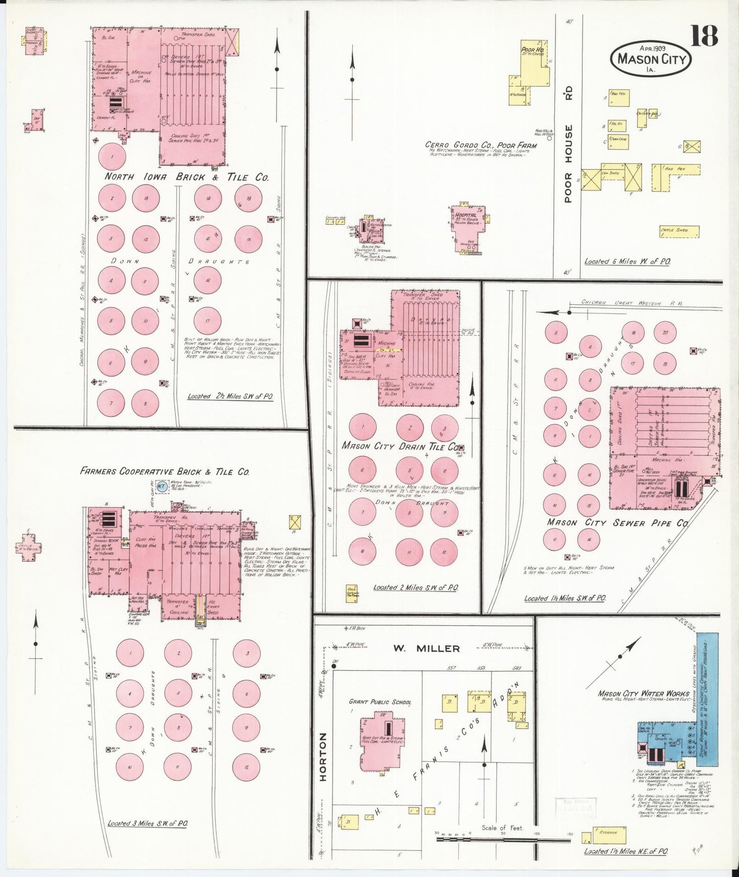 Sanborn Fire Insurance Map from Mason City, Cerro Gordo County, Iowa (1909), Sheet #0018 - Historic Sanborn Fire Insurance Map Print