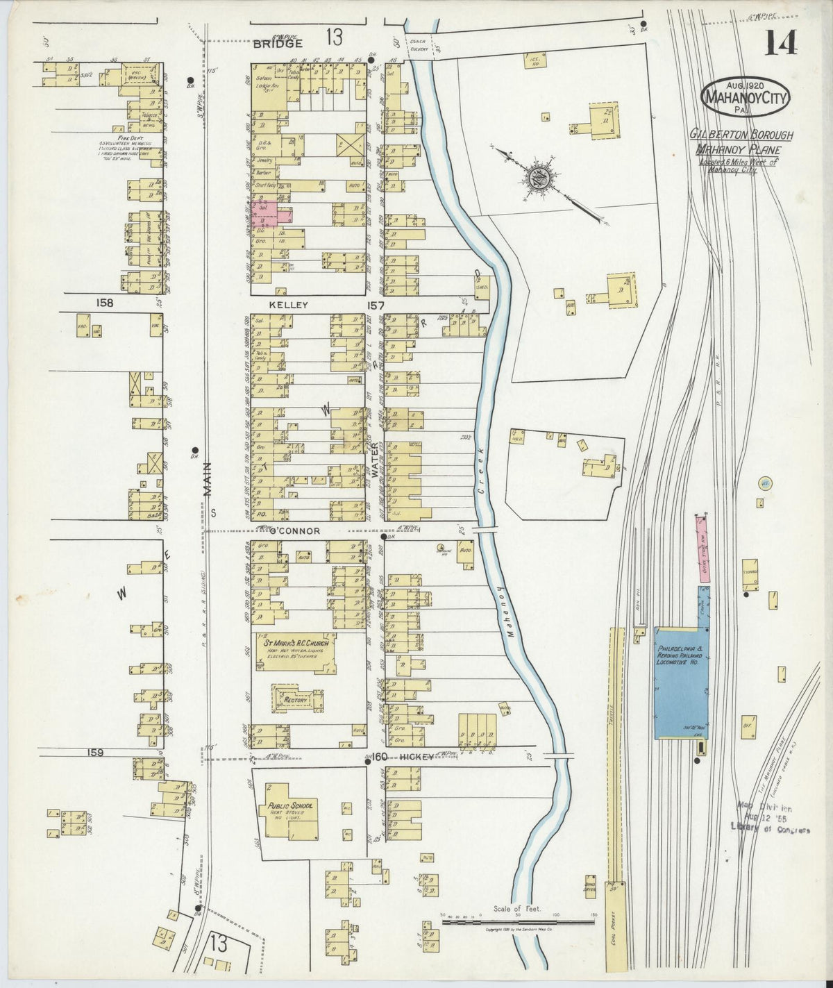 Sanborn Fire Insurance Map from Mahanoy City, Schuylkill County, Pennsylvania (1920), Sheet #0014 - Complete Map Set gallery image, historic Sanborn map, vintage wall art, Pennsylvania Pennsylvania