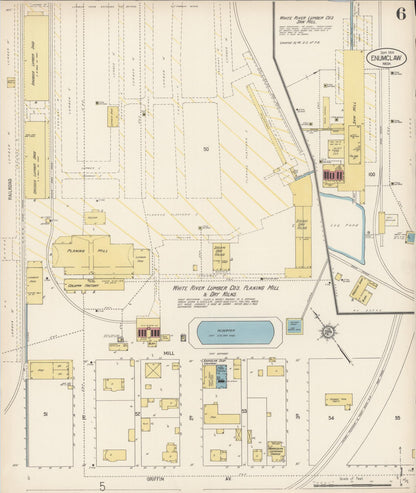 Sanborn Fire Insurance Map from Enumclaw, King County, Washington (1914), Sheet #0006 - Complete Map Set gallery image, historic Sanborn map, vintage wall art, Washington Washington