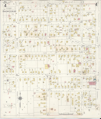 Sanborn Fire Insurance Map from Waupaca, Waupaca County, Wisconsin (1941), Sheet #0004 - Complete Map Set gallery image, historic Sanborn map, vintage wall art, Wisconsin Wisconsin
