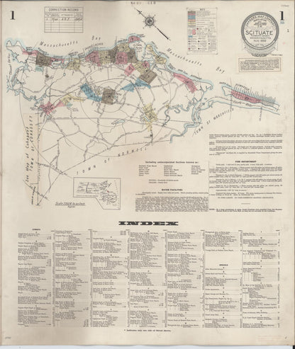 Sanborn Fire Insurance Map from Scituate, Plymouth County, Massachusetts (1944), Sheet #0001 - Complete Map Set gallery image, historic Sanborn map, vintage wall art, Massachusetts Massachusetts