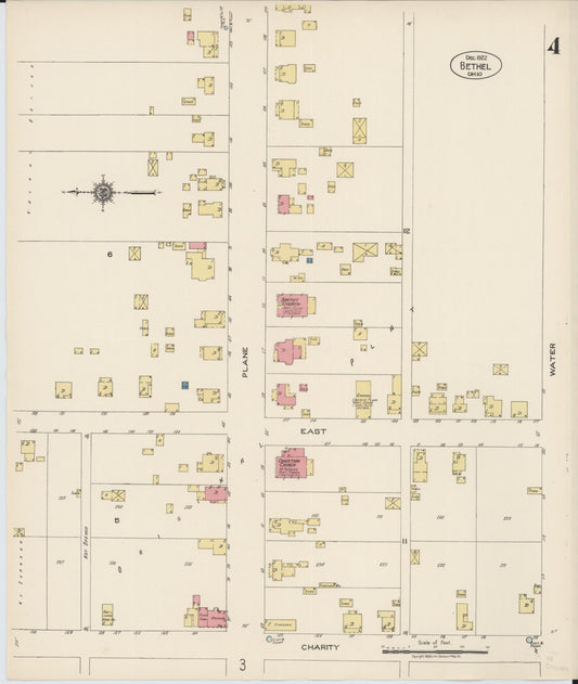 Sanborn Fire Insurance Map from Bethel, Clermont County, Ohio (1922), Sheet #0004 - Historic Sanborn Fire Insurance Map Print, vintage old map wall art, antique decor, genealogy gift, Ohio Ohio map