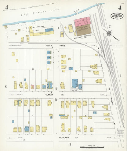 Sanborn Fire Insurance Map from Westville, Gloucester County, New Jersey (1926), Sheet #0004 - Complete Map Set gallery image, historic Sanborn map, vintage wall art, New Jersey New Jersey