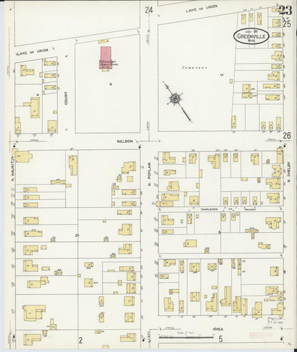 Sanborn Fire Insurance Map from Greenville, Washington County, Mississippi (1911), Sheet #0023 - Complete Map Set gallery image, historic Sanborn map, vintage wall art, Mississippi Mississippi