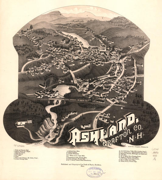 Ashland, Grafton Co., N.H. 1883. (1883) – Historic Bird’s-Eye View Panorama Print