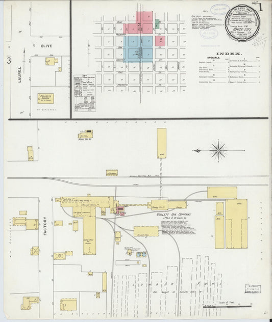 Sanborn Fire Insurance Map from Amite, Tangipahoa Parish, Louisiana (1898), Sheet #0001 - Complete Map Set gallery image, historic Sanborn map, vintage wall art, Louisiana Louisiana
