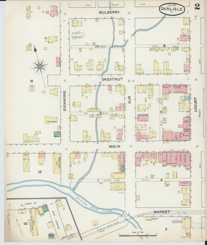 Sanborn Fire Insurance Map from Carlisle, Nicholas County, Kentucky (1891), Sheet #0002 - Complete Map Set gallery image, historic Sanborn map, vintage wall art, Kentucky Kentucky