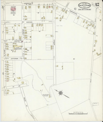 Sanborn Fire Insurance Map from Hackettstown, Warren County, New Jersey (1914), Sheet #0012 - Complete Map Set gallery image, historic Sanborn map, vintage wall art, New Jersey New Jersey