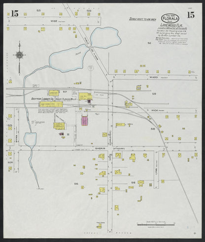 Sanborn Fire Insurance Map from Florala, Covington County, Alabama (1924), Sheet #0015 - Complete Map Set gallery image, historic Sanborn map, vintage wall art, Alabama Alabama