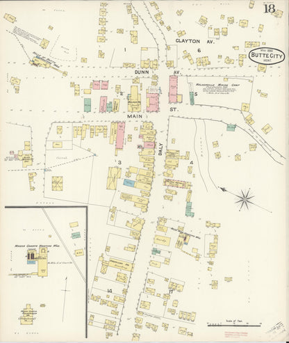Sanborn Fire Insurance Map from Butte, Silver Bow County, Montana (1890), Sheet #0018 - Complete Map Set gallery image, historic Sanborn map, vintage wall art, Montana Montana