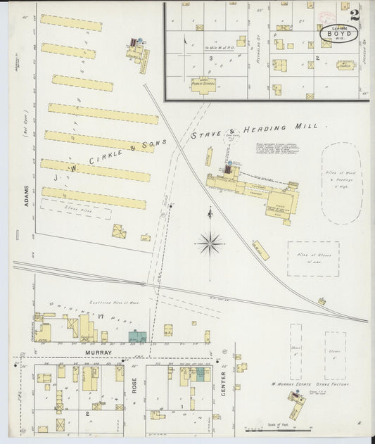 Sanborn Fire Insurance Map from Boyd, Chippewa County, Wisconsin (1894), Sheet #0002 - Historic Sanborn Fire Insurance Map Print, vintage old map wall art, antique decor, genealogy gift, Wisconsin Wisconsin map